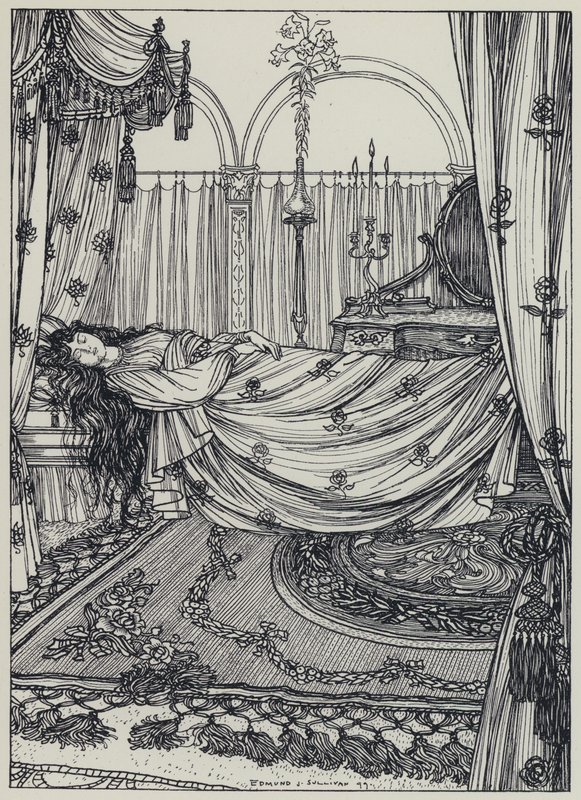 Tennyson, illustrasjon for A Dream of Fair Women and Other Poems av Edmund Joseph after Sullivan