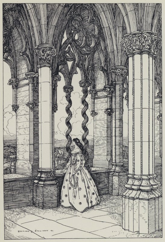 Tennyson, illustrasjon for A Dream of Fair Women and Other Poems av Edmund Joseph after Sullivan