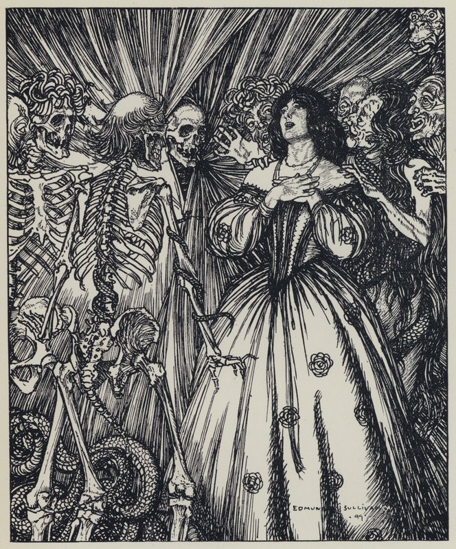 Tennyson, illustrasjon for A Dream of Fair Women and Other Poems av Edmund Joseph after Sullivan