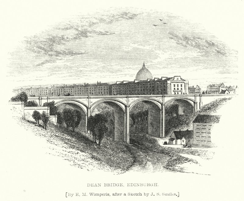 Dean Bridge, Edinburgh (gravering) av Edmund Morison (after) Wimperis