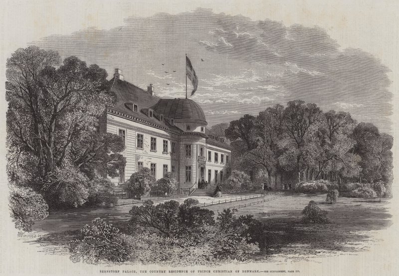 Bernstorf Palace, landstedet til prins Christian av Danmark av Edmund Morison Wimperis