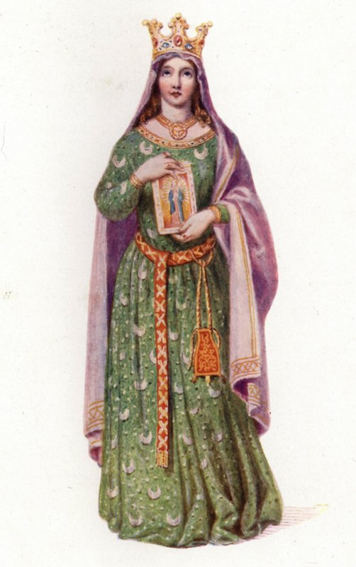 Berengaria, dronning av England, kone til kong Richard I (farge litho) av Edmund Thomas (after) Parris