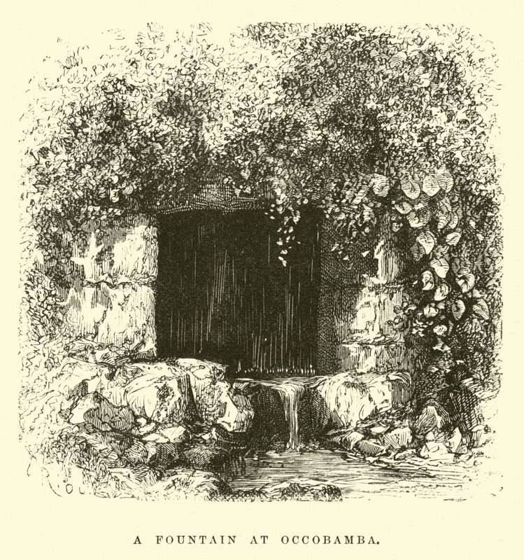 En fontene ved Occobamba av Edouard Riou