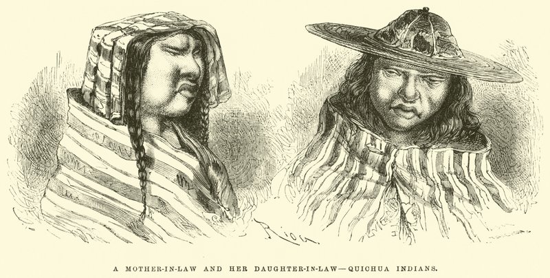 En svigermor og hennes svigerdatter, Quichua-indianere av Edouard Riou