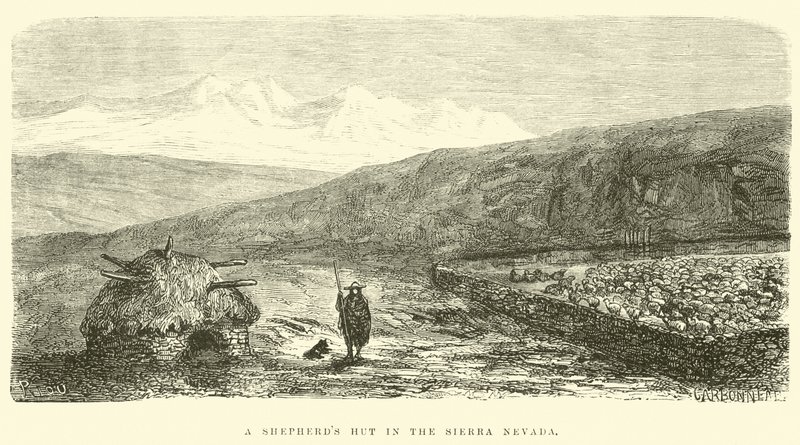 En gjeterhytte i Sierra Nevada av Edouard Riou