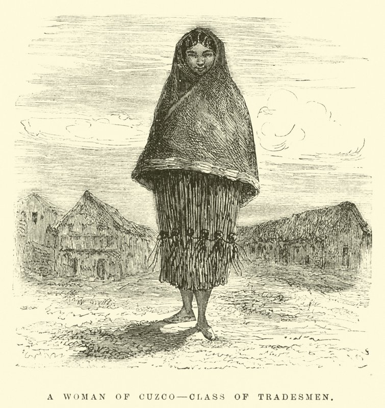 En kvinne fra Cuzco, klasse av handelsmenn av Edouard Riou