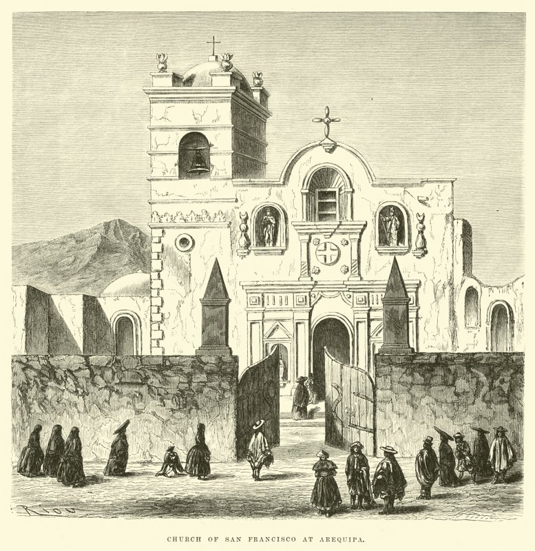 San Francisco kirke i Arequipa av Edouard Riou