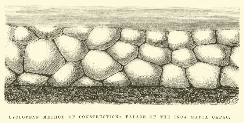 Cyclopean metode for konstruksjon, Palace of the Inca Mayta Capac av Edouard Riou