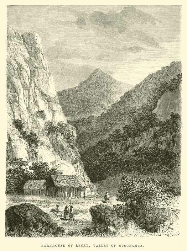 Farmhouse of Lacay, Valley of Occobamba av Edouard Riou