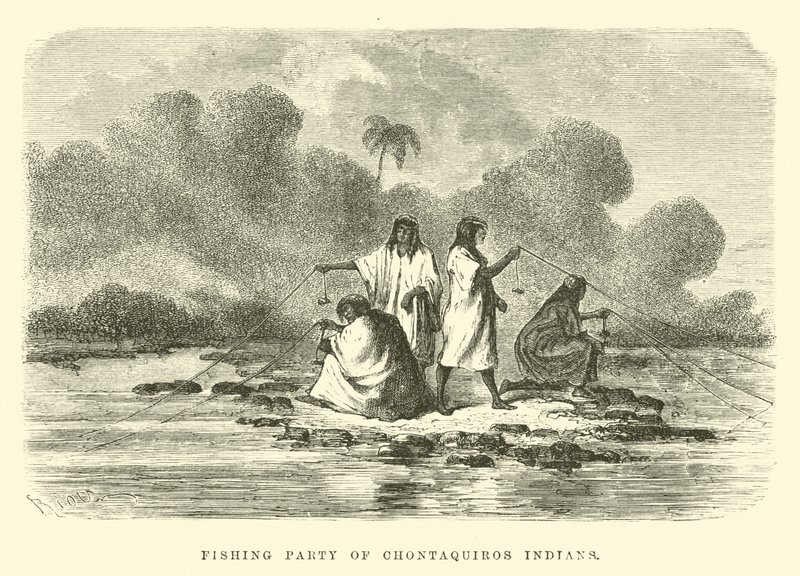 Fiskefest av Chontaquiros-indianere av Edouard Riou