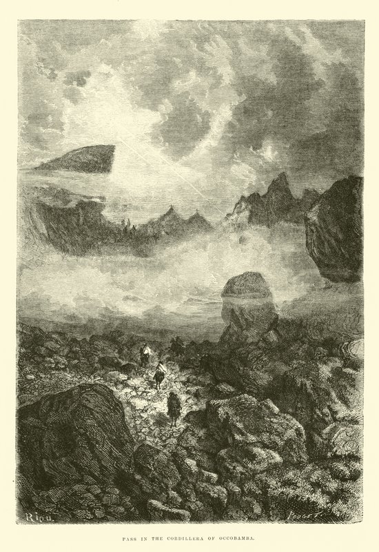Pass i Cordillera of Occobamba av Edouard Riou