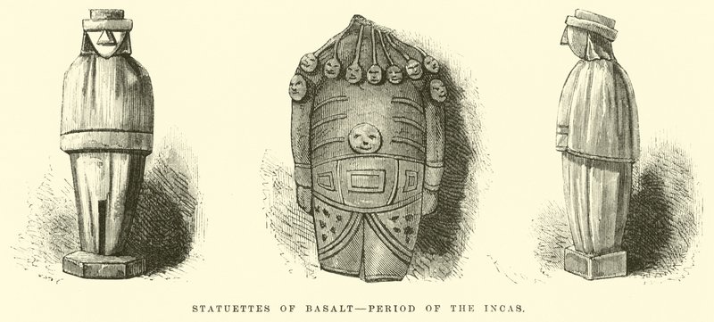 Statuetter av basalt, inkaenes periode av Edouard Riou