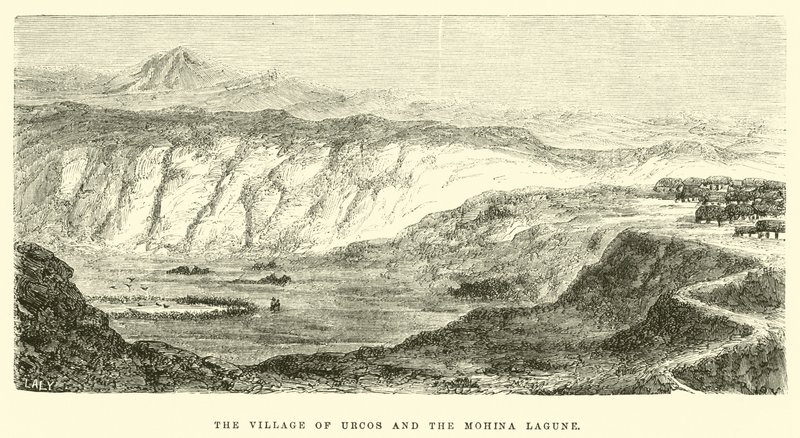 Landsbyen Urcos og Mohina Lagune av Edouard Riou