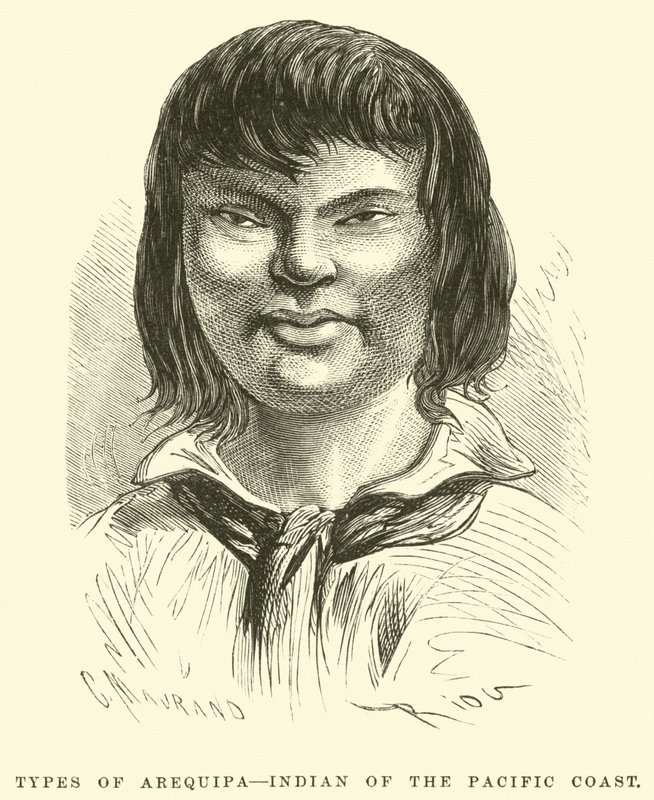 Typer Arequipa, indisk ved Stillehavskysten av Edouard Riou