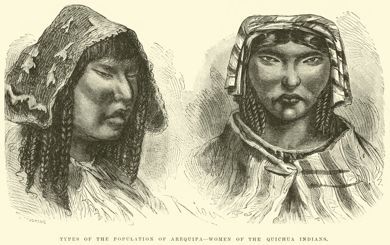 Typer av befolkningen i Arequipa, kvinner fra quechua-indianerne av Edouard Riou