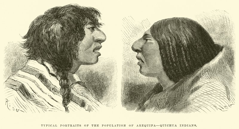 Typiske portretter av befolkningen i Arequipa, Quichua-indianere av Edouard Riou