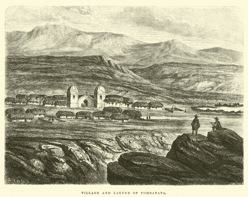 Landsbyen og Lagune of Combapata av Edouard Riou