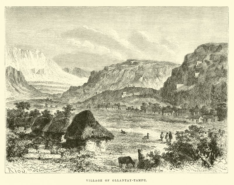 Landsbyen Ollantay-Tampu av Edouard Riou