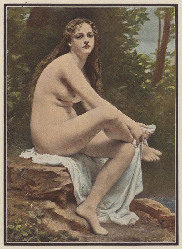 Forlater badekaret (farge litho) av Edouard (after) Cabane