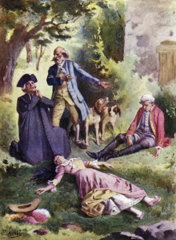 Død, død! sa Tålmodighet, Og der er morderen!. Illustrasjon for Mauprat av George Sand av Edouard Henri Avril