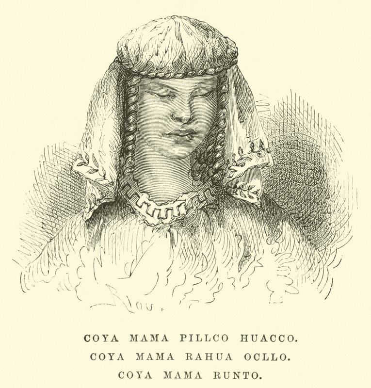 Coya Mama Pillco Huacco, Coya Mama Rahua Ocllo, Coya Mama Runto av Edouard Riou