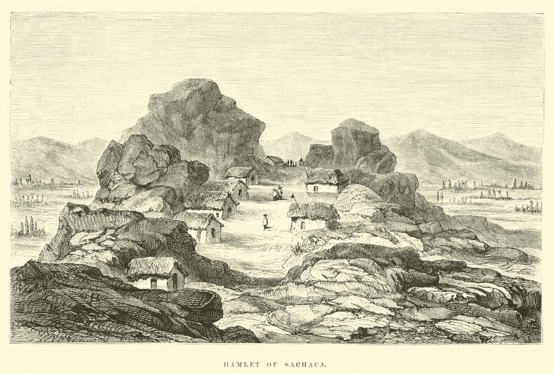 Hamlet of Sachaca av Edouard Riou