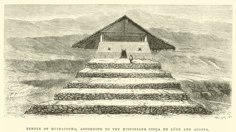 Temple of Huiracocha, ifølge historikerne Cieca de Leon og Acosta av Edouard Riou