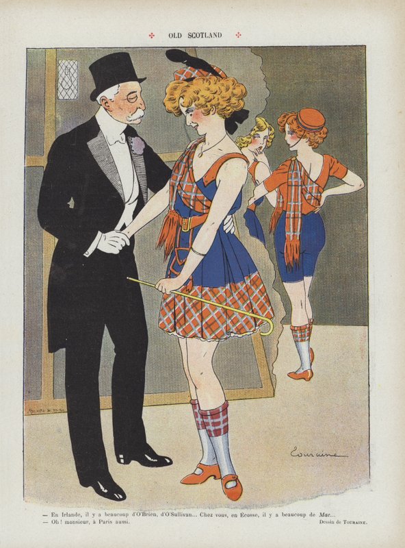 Gamle Skottland. Illustrasjon for Le Rire av Edouard Touraine