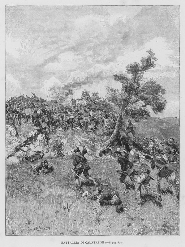 Slaget ved Calatafimi (gravering) av Edouardo Matania