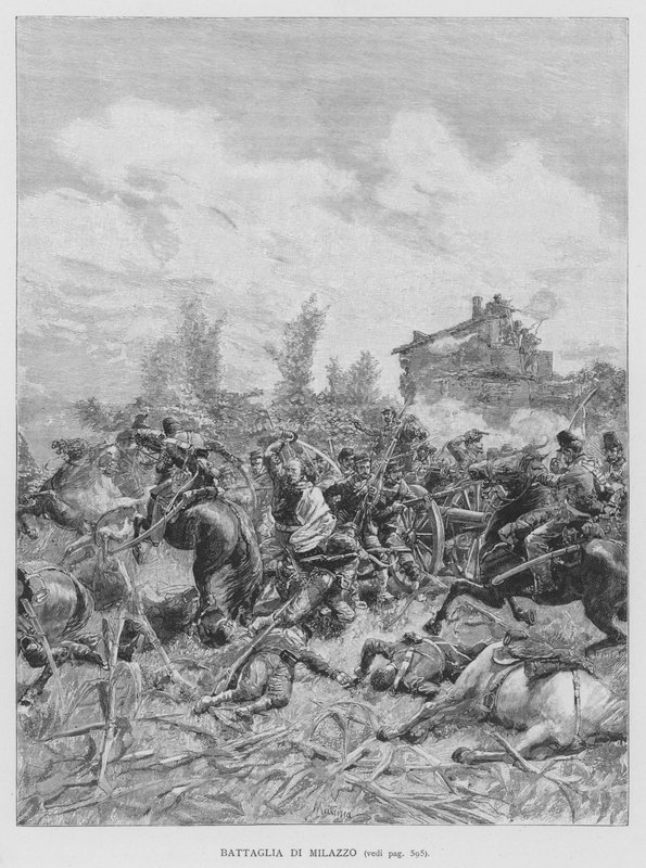 Slaget ved Milazzo (gravering) av Edouardo Matania