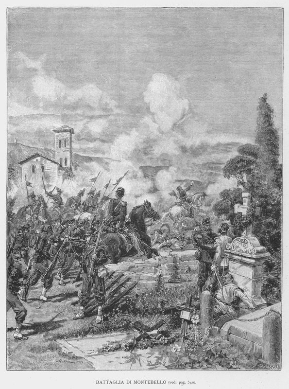Slaget ved Montebello (gravering) av Edouardo Matania