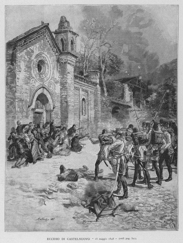 Massakren i Castelnuovo av Edouardo Matania