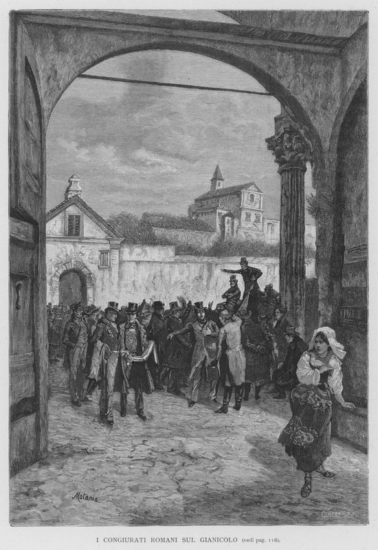 The Roman Conjurates på Janiculum Hill (gravering) av Edouardo Matania