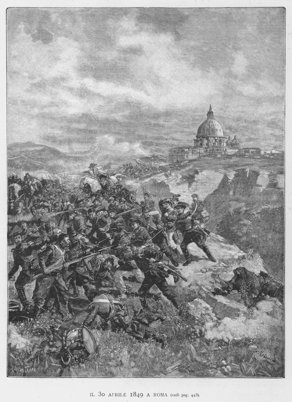 30. april 1849 i Roma (gravering) av Edouardo Matania