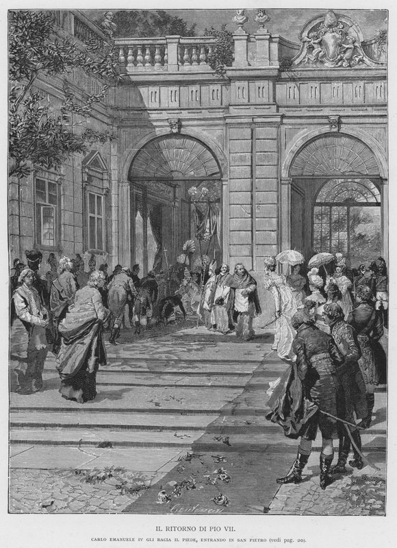 The Return of Pius VII (gravering) av Edouardo Matania