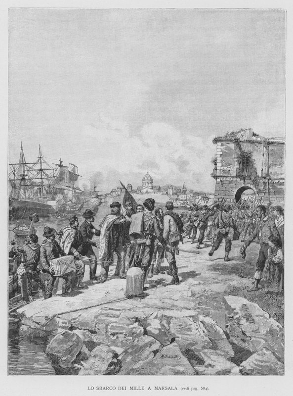 The Thousand Landing i Marsala (gravering) av Edouardo Matania