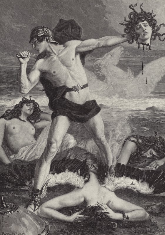 Perseus åpner hodet til Medusa av Eduard Kaempffer
