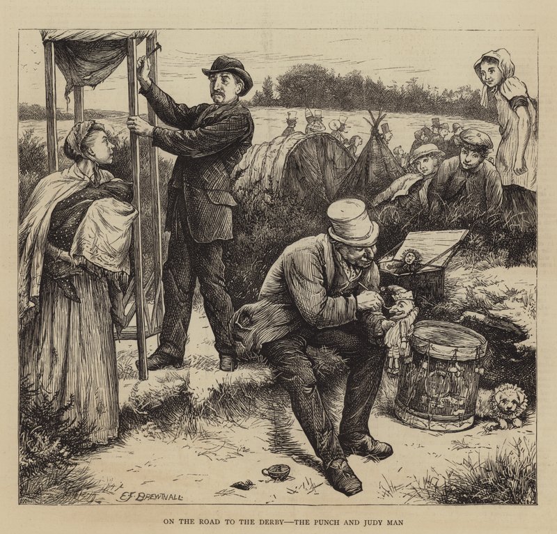 På veien til derbyet, Punch og Judy Man av Edward Frederick Brewtnall