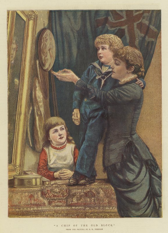 A Chip of the Old Block (chromolitho) av Edward Killingworth Johnson