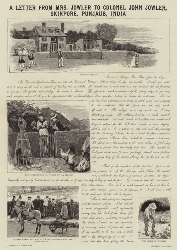 Et brev fra fru Jowler til oberst John Jowler, Skinpore, Punjaub, India av Edward Killingworth Johnson