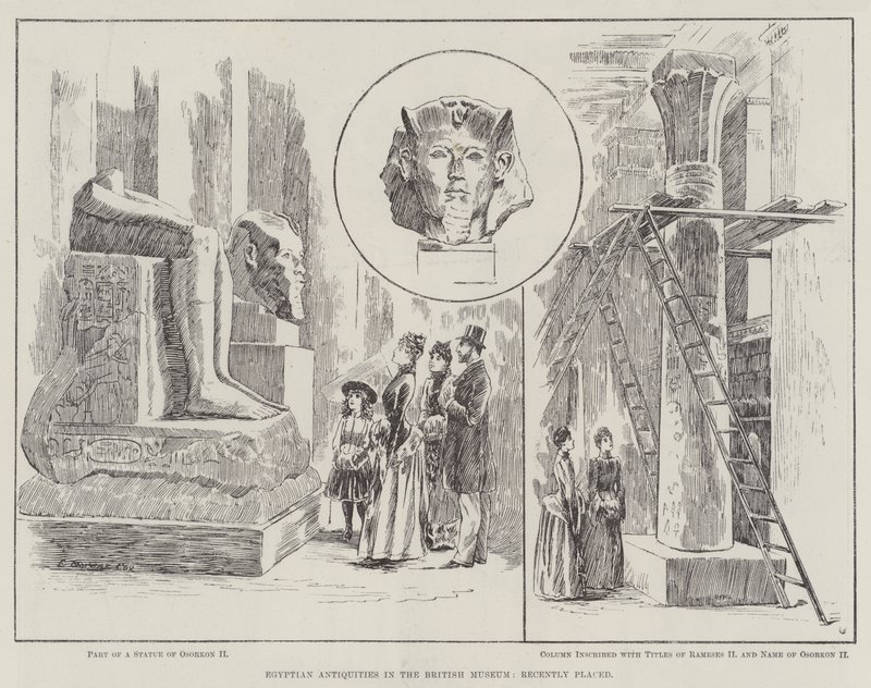 Egyptiske antikviteter i British Museum, nylig plassert av Edward Morant Cox