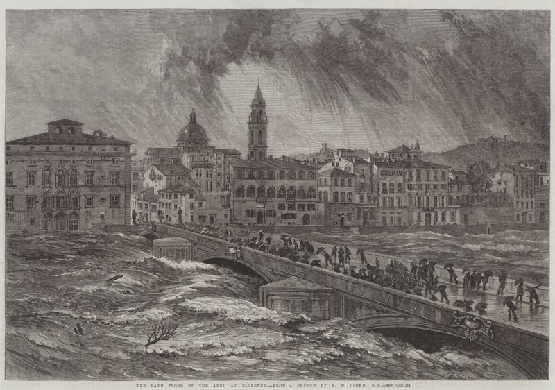 Den sene flom av Arno i Firenze av Edward William Cooke