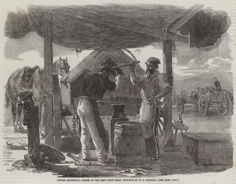 Før Sebastopol, Forge of the Left Siege Train av Edward Angelo Goodall