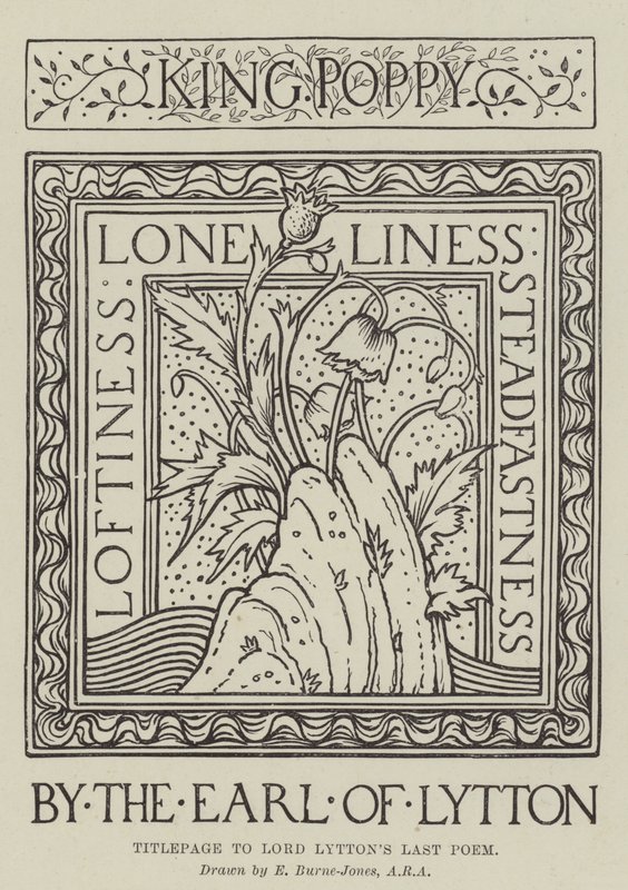 Tittelside til Lord Lyttons siste dikt av Edward Burne Jones