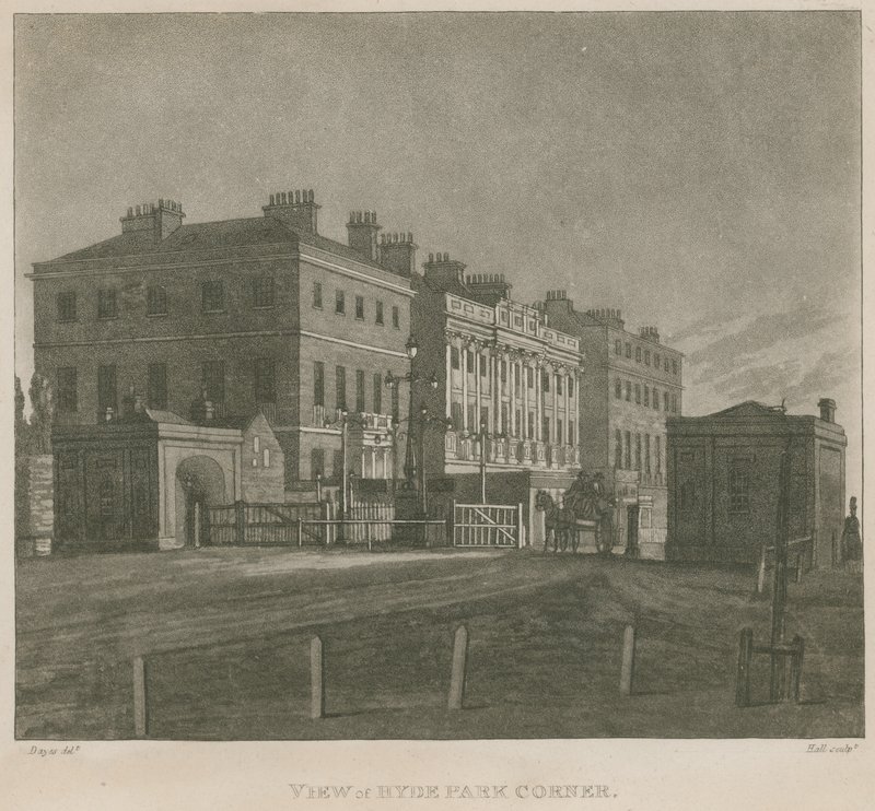 Hyde Park Turnpike, Hyde Park Corner, London av Edward Dayes