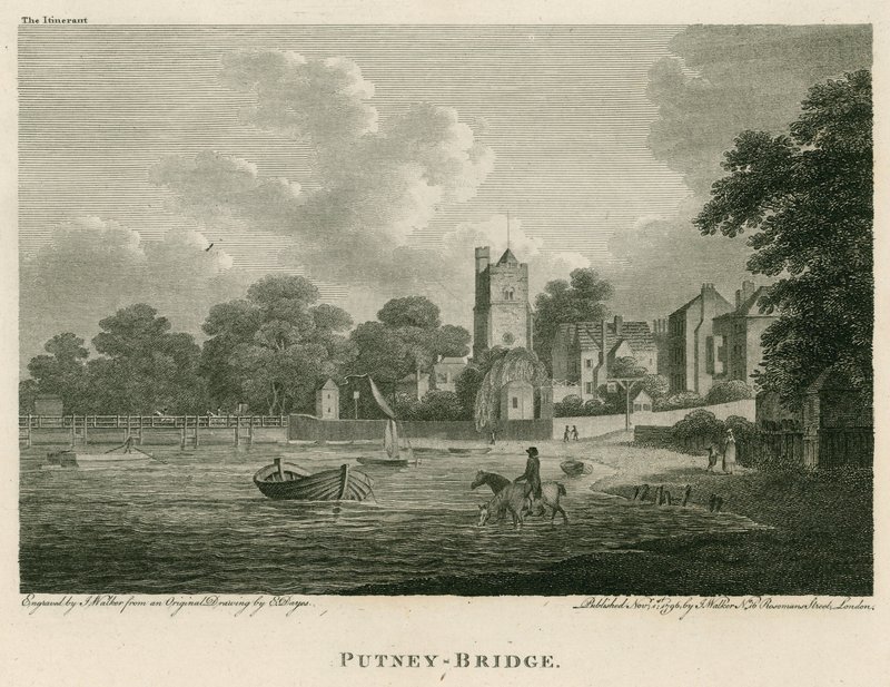 Putney Bridge, London av Edward Dayes