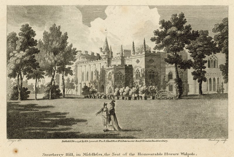 Strawberry Hill, Twickenham, London, sete for den ærede Horace Walpole av Edward Dayes