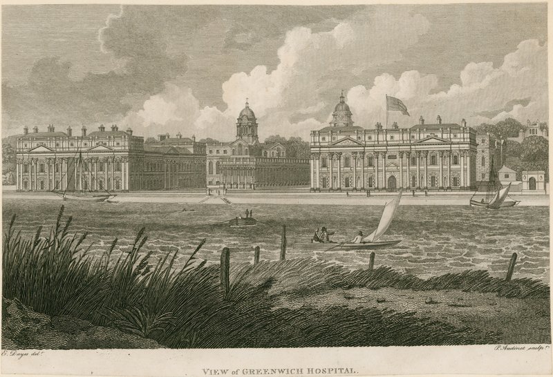 Utsikt over Greenwich Hospital, London av Edward Dayes