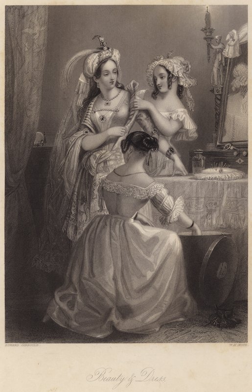 Skjønnhet og kjole (gravering) av Edward Henry (after) Corbould