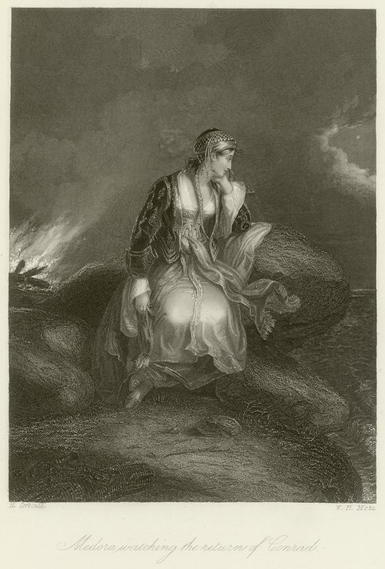 Medora ser på Conrads retur av Edward Henry Corbould